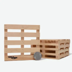 Custom-printed mini pallet coasters, perfect for branding, promotional gifts, and unique home or office decor with personalized designs