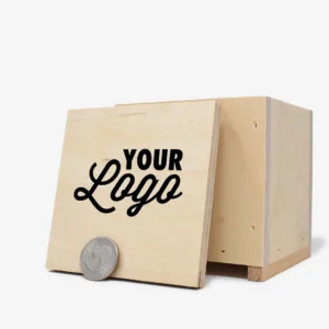 Custom-printed mini wooden crate, perfect for branding, marketing, and miniature displays, featuring personalized designs for hobbyists and collectors